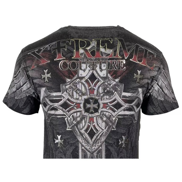 Xtreme Couture By Affliction Men's T-Shirt - Crossed Out Y2K Graphic Tee, Premium Cotton